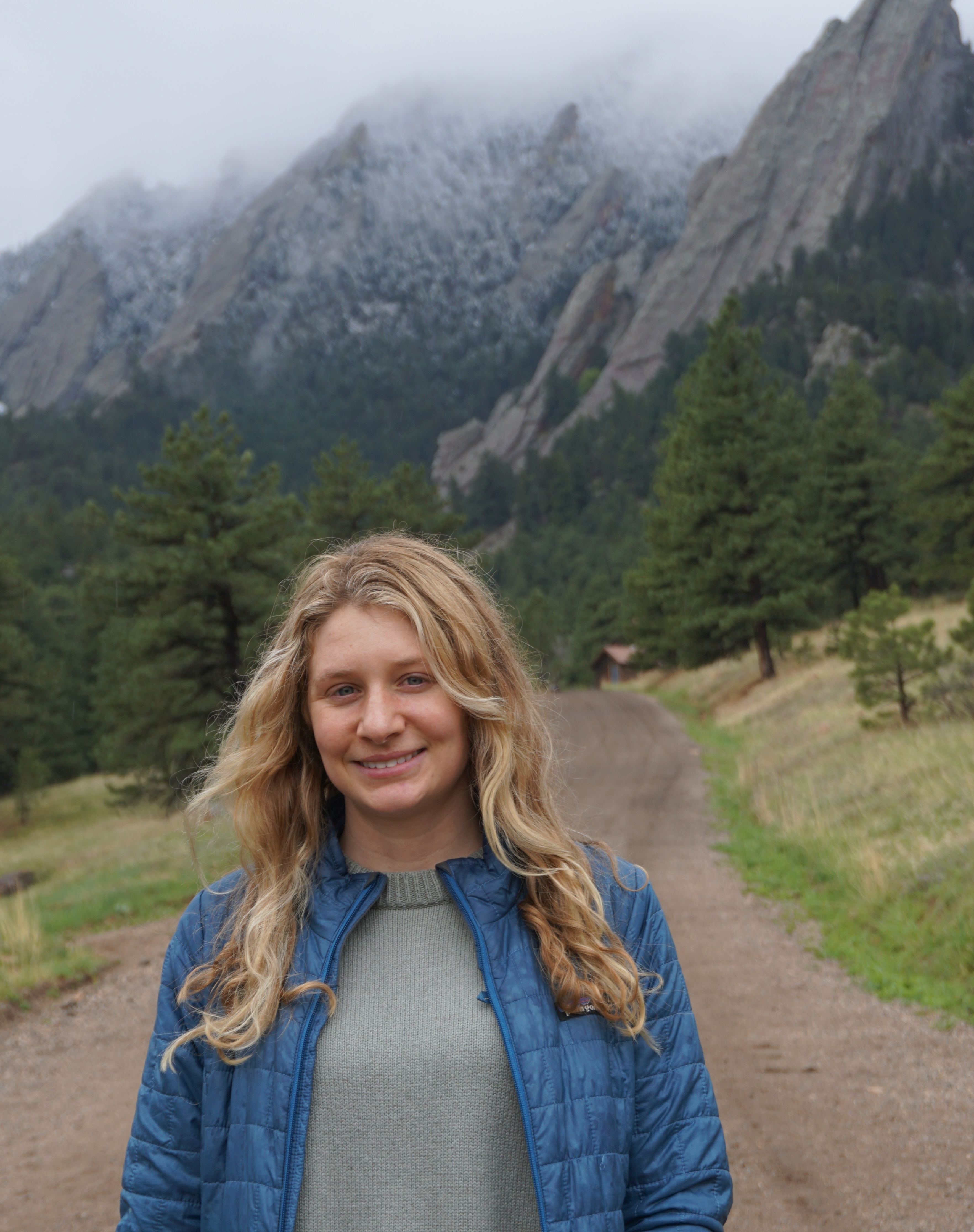Julia Romero in front of the Flatirons